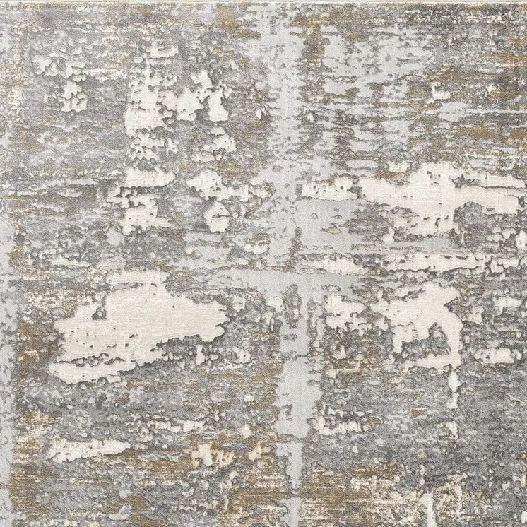 5' X 8' Beige And Gray Distressed Area Rug