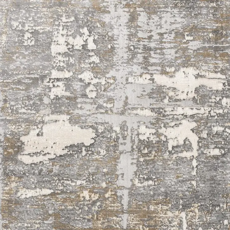 7' X 10' Beige And Gray Distressed Area Rug