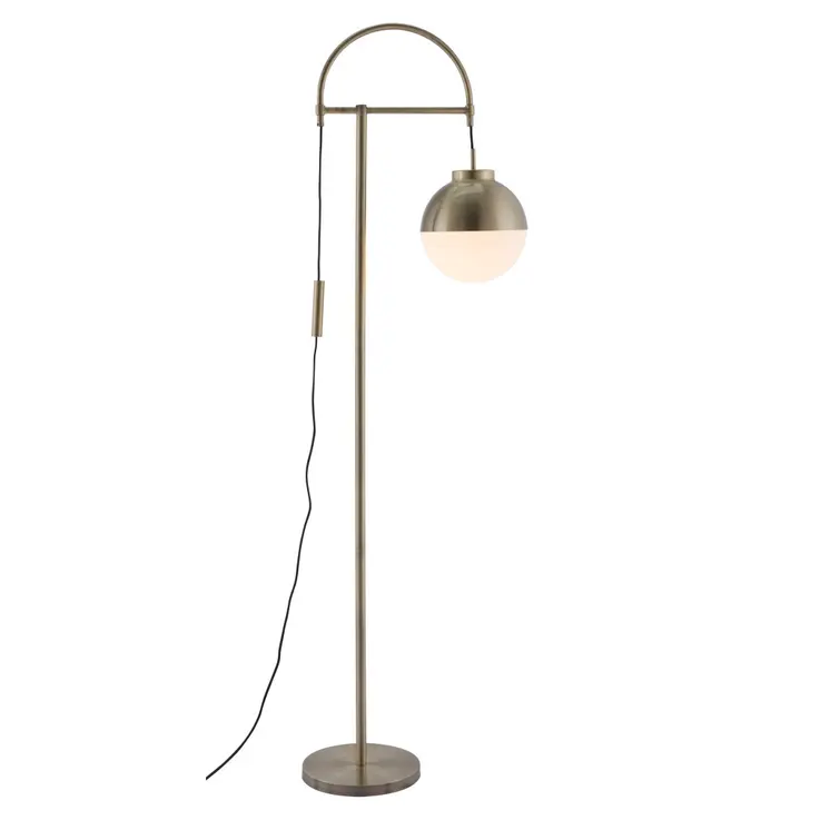 69" Bronze Steel Floor Lamp With Bronze Steel Globe Shade