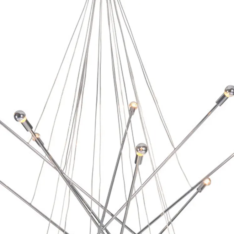 Silver Multi Light Metal Dimmable Chandelier