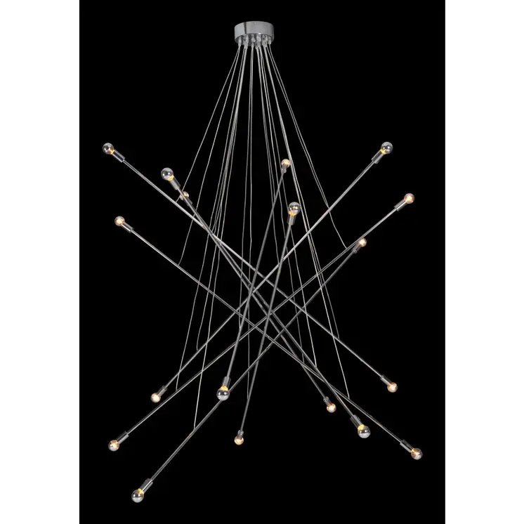 Silver Multi Light Metal Dimmable Chandelier