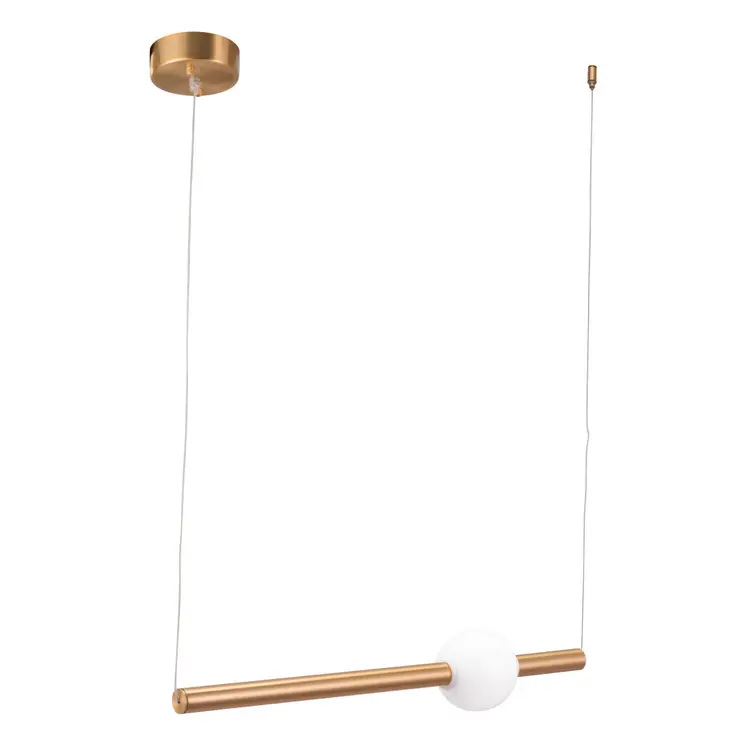 Gold And White Kitchen Island Metal LED Chandelier
