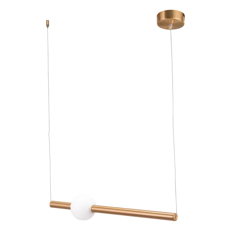 Gold And White Kitchen Island Metal LED Chandelier