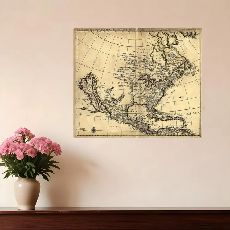 20" X 24" Map Of North America C1685 Vintage  Poster Wall Art