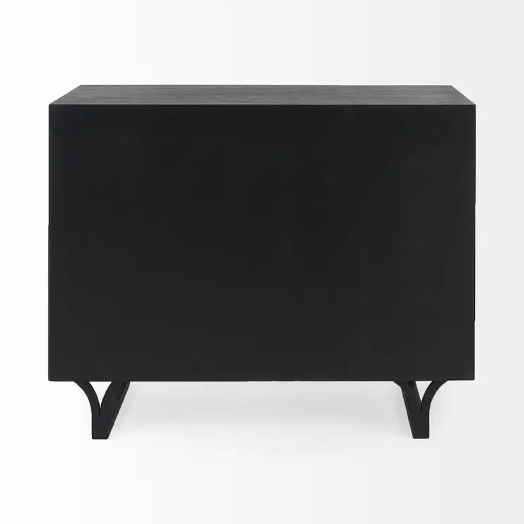 40" Dark Brown Solid Wood Three Drawer Sideboard