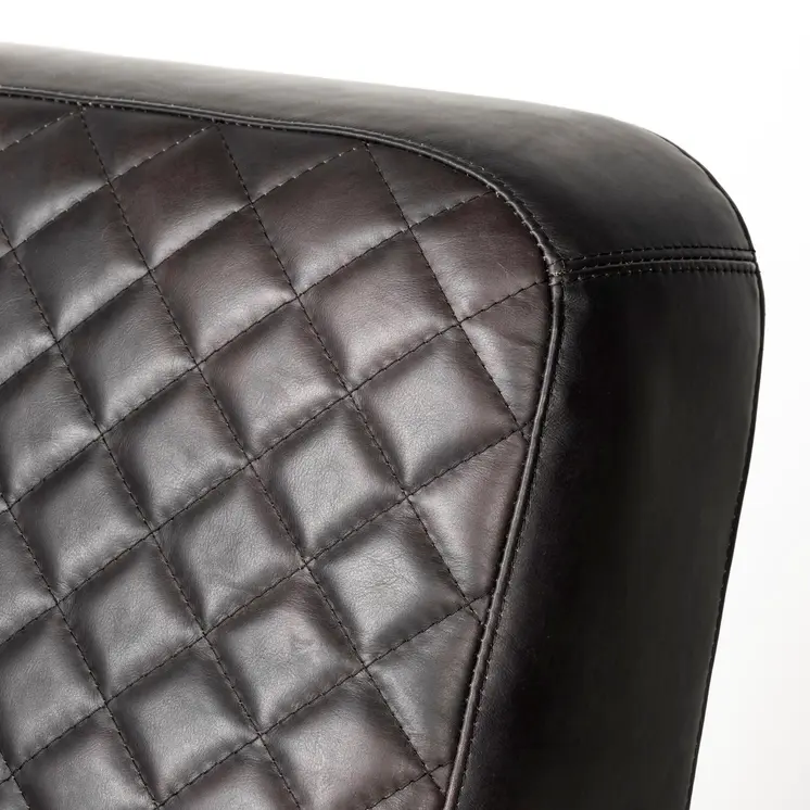 36" Black and Gold Leather Lounge Chair