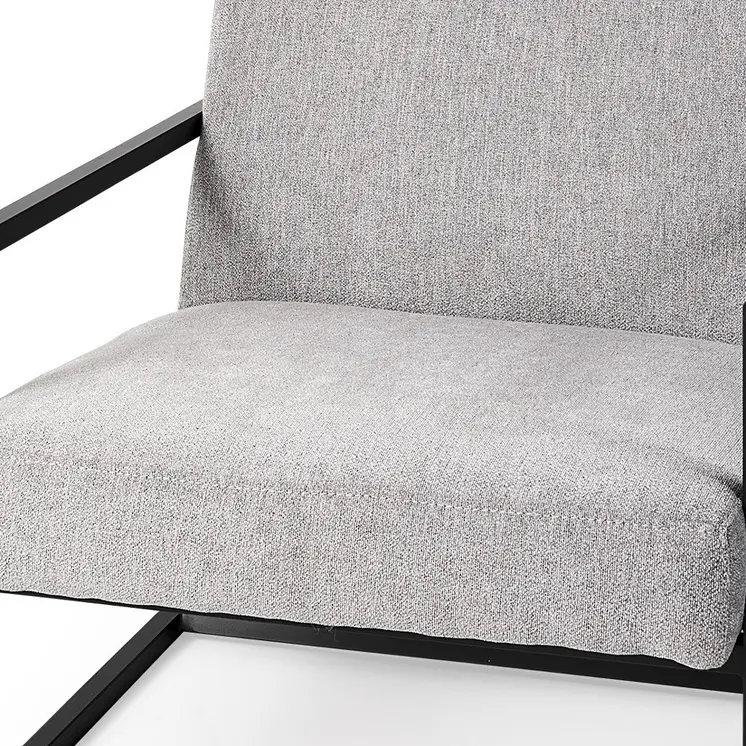 33" Gray and Black Fabric Wingback Chair