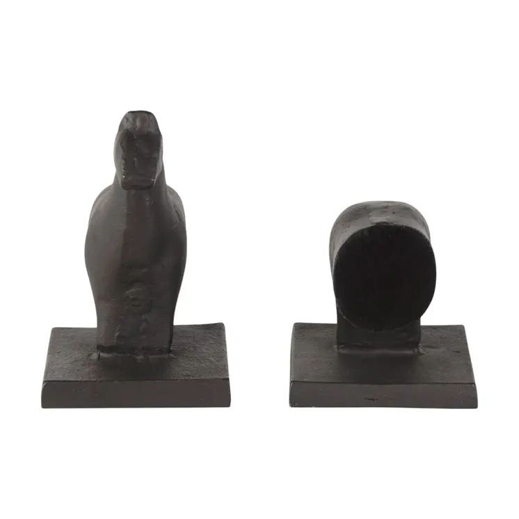 Set of Two 7" Black Cast Iron Horse Decorative Bookends