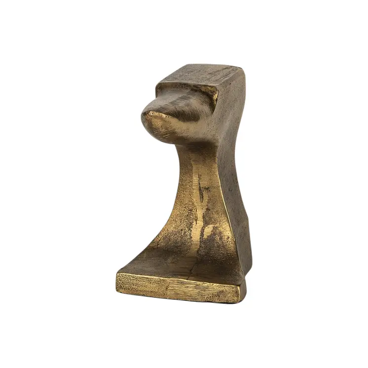 Set of Two 6" Gold Metal Decorative Bookends