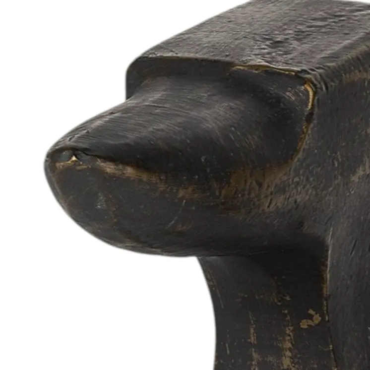 Set of Two 6" Black And Gold Polyresin Decorative Bookends