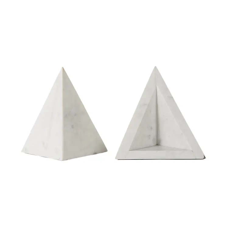 Set of Two 7" White Metal Decorative Bookends