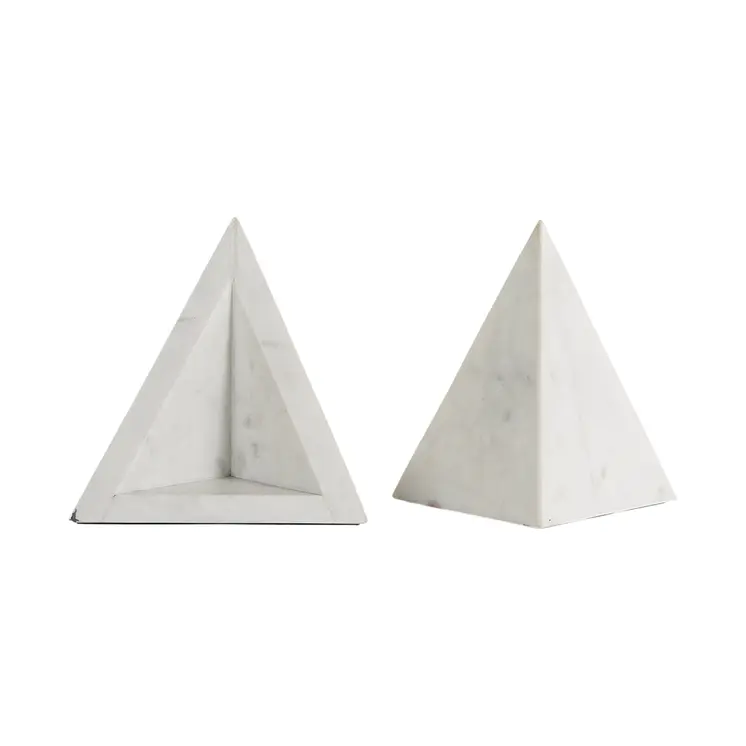 Set of Two 7" White Metal Decorative Bookends