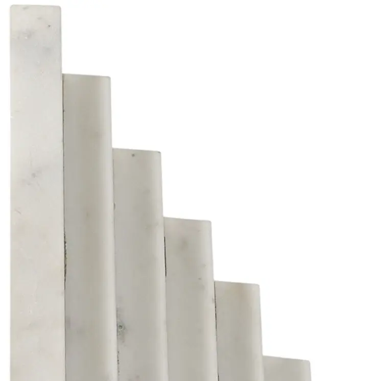 Set of Two 9" White Polyresin Decorative Bookends