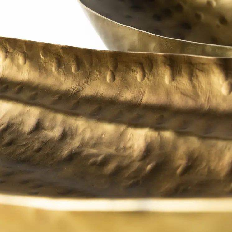 Set of Two Gold Metal Decorative Bowl