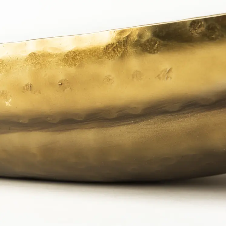 Set of Two Gold Metal Decorative Bowl