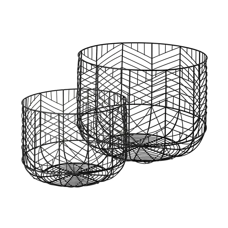 Set of Two Black Metal Tabletop Sculpture