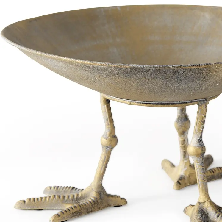 13" Gold Metal Round Centerpiece Bowl