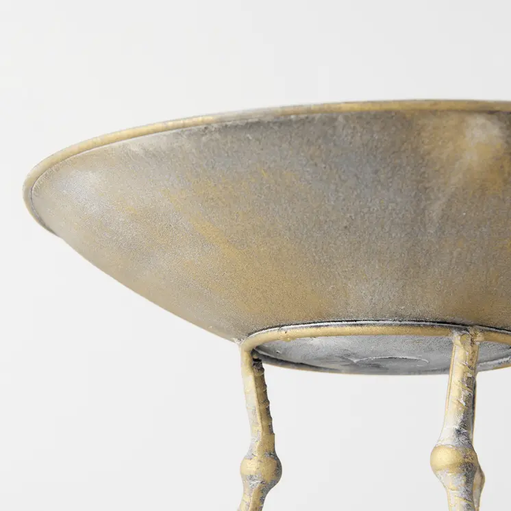 13" Gold Metal Round Centerpiece Bowl
