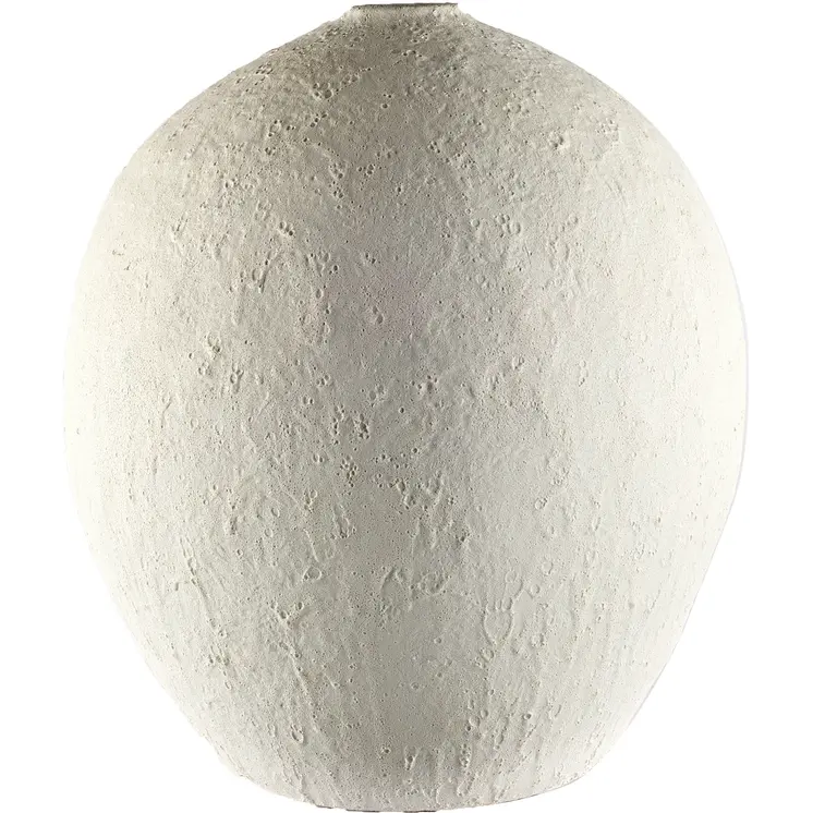 23" White Cylinder Ceramic Floor Vase