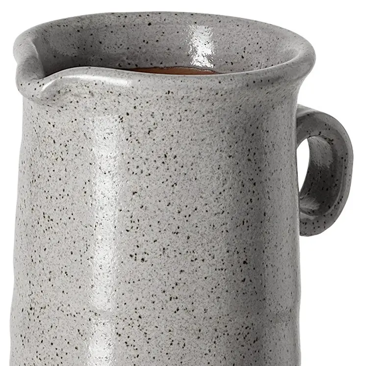 12" Gray Cylinder Ceramic Urns Jars