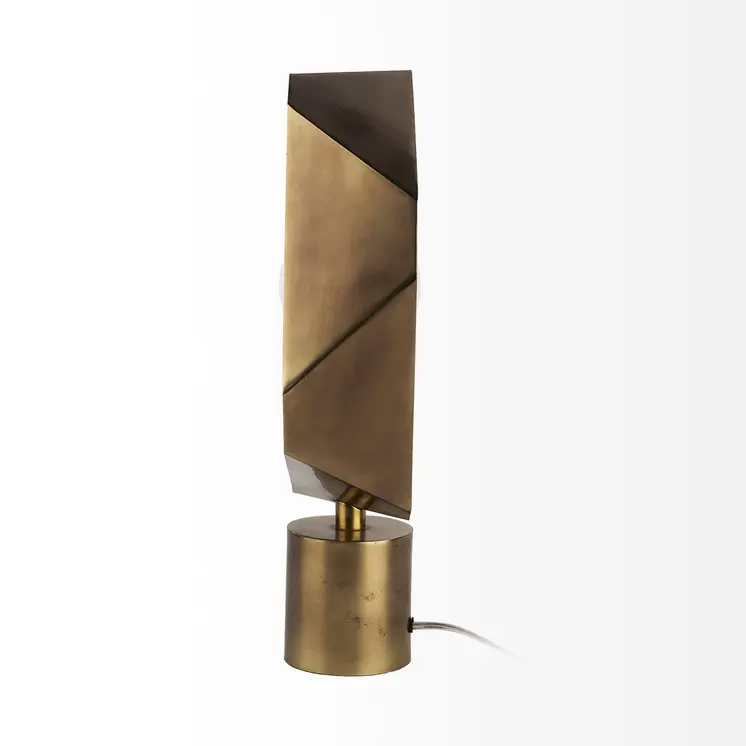 Golden Geometric Halo Table Or Desk Lamp
