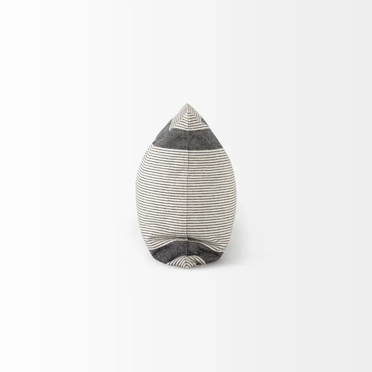 Cream And Gray Striped Lumbar Accent Pillow Cover