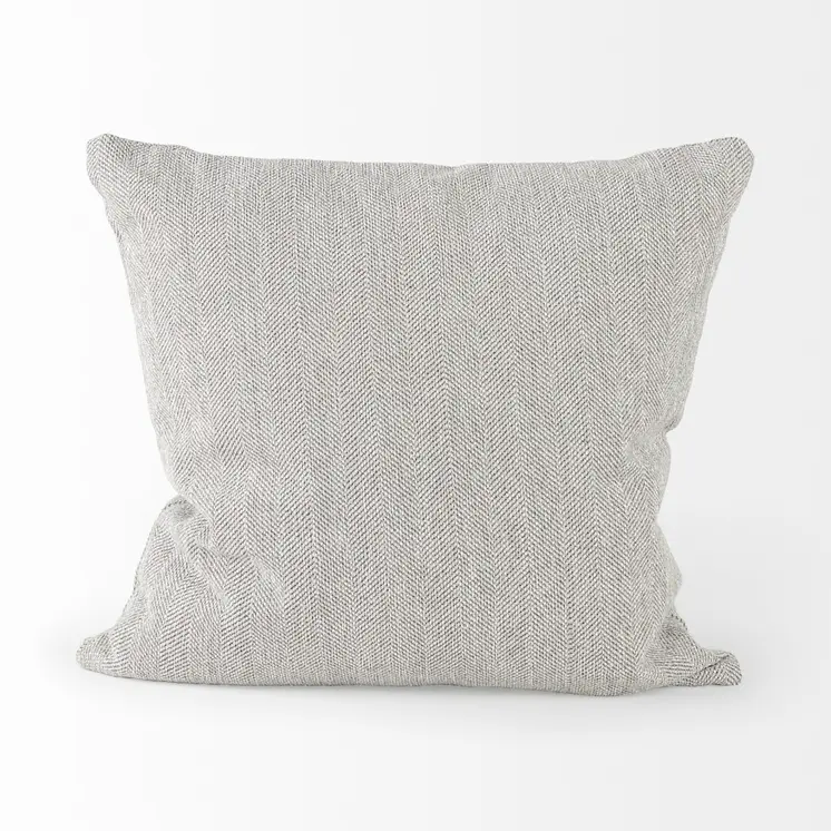 Ash Gray Basket Weave Accent Throw Pillow