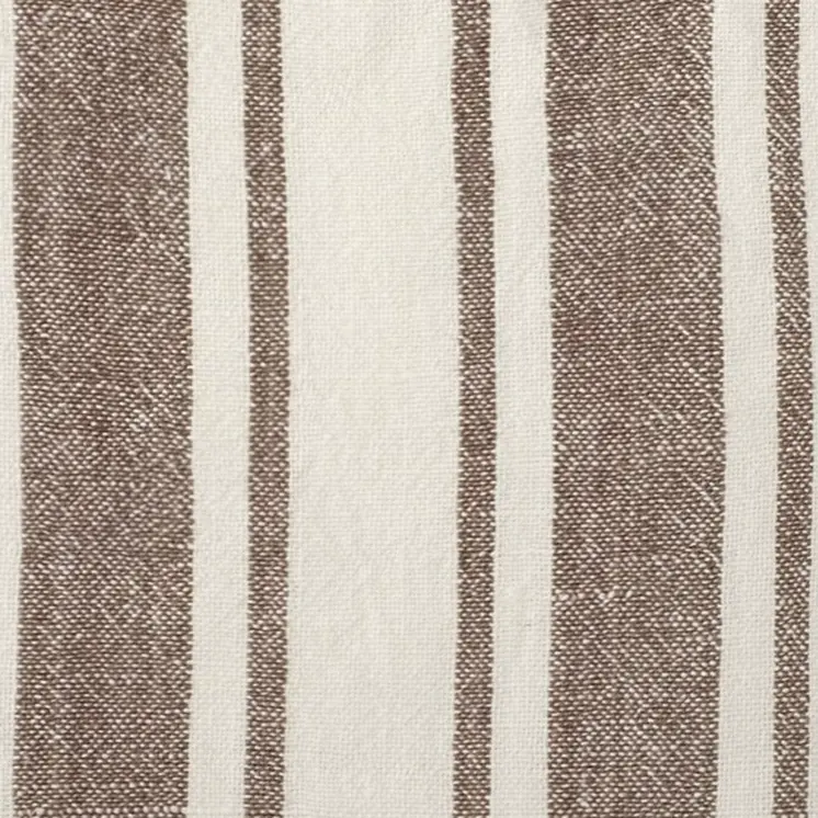 Off White Pillow Cover With Brown Stripes