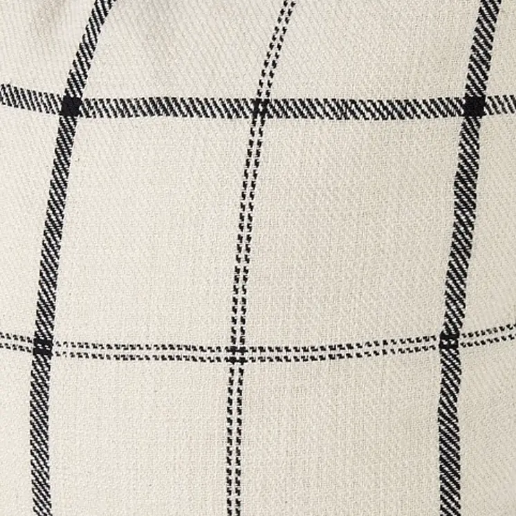 1" Beige and Black Linen Pillow Cover