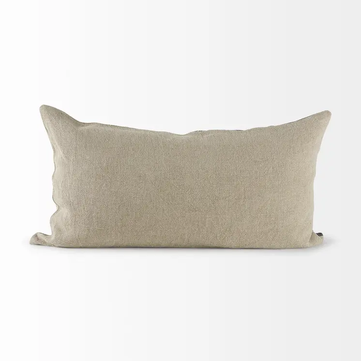 Black And Gray Two Tone Lumbar Pillow Cover
