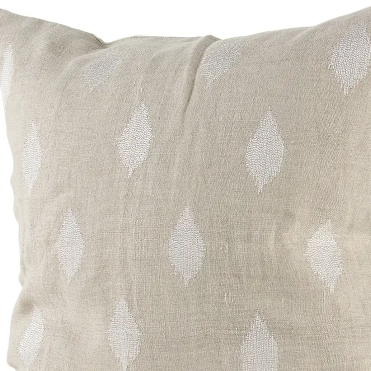 Beige And White Patterned Pillow Cover