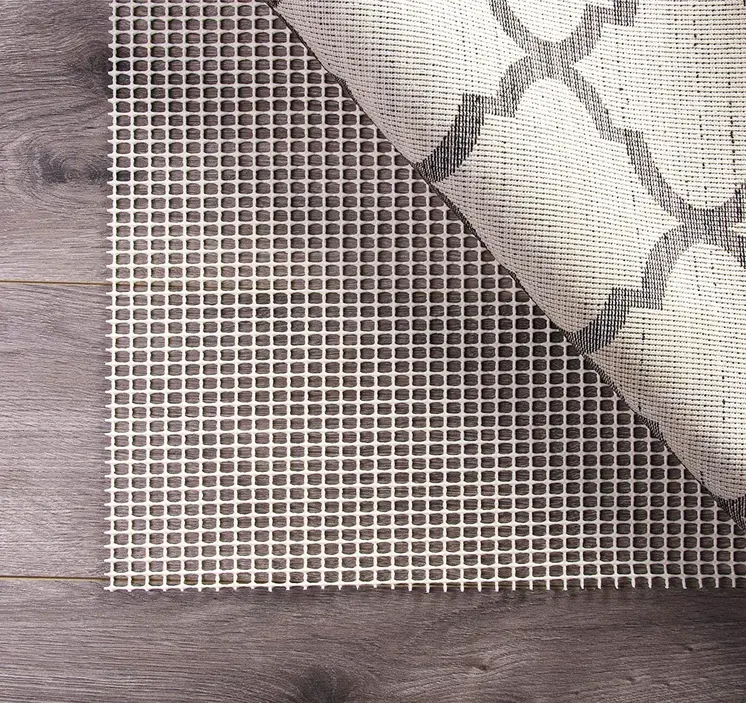 6' x 9' Ivory Striped Weave Rug Pad