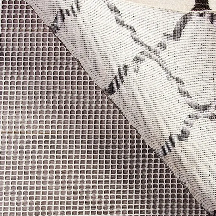 6' x 9' Ivory Striped Weave Rug Pad