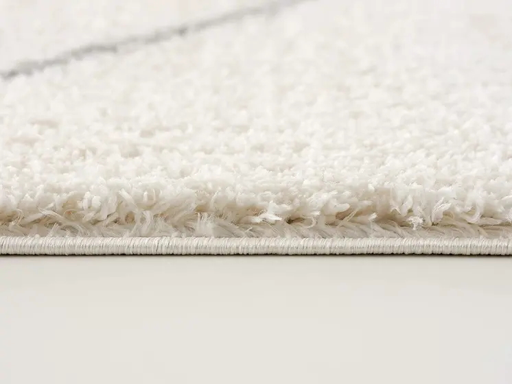 4' X 6' Ivory Modern Uneven Lattice Area Rug