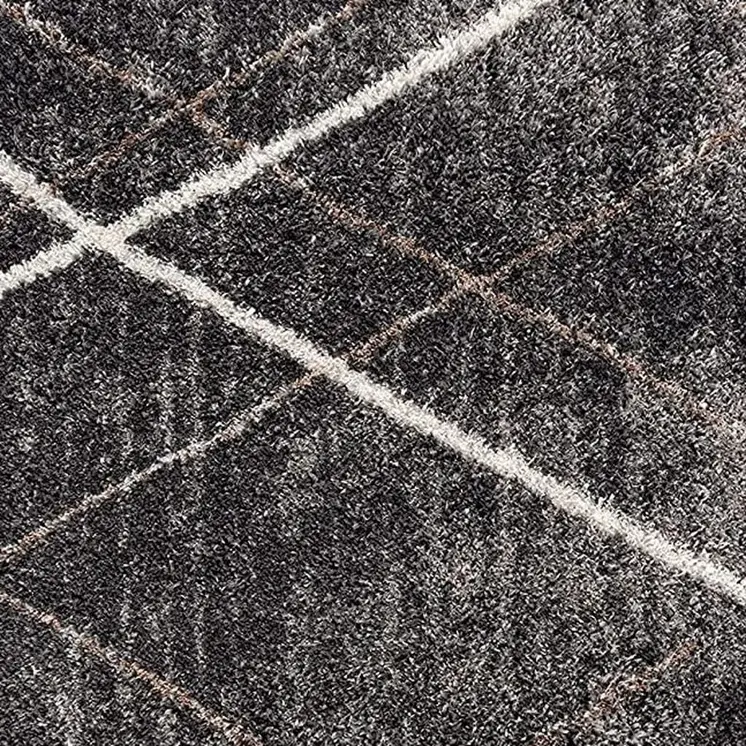 4' X 6' Gray Modern Distressed Lines Area Rug