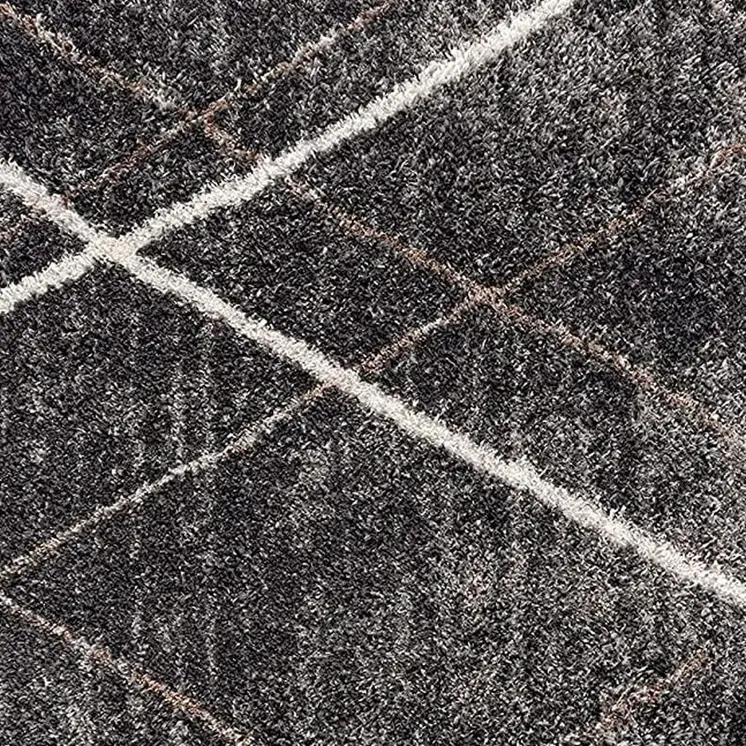 7' X 9' Gray Modern Distressed Lines Area Rug