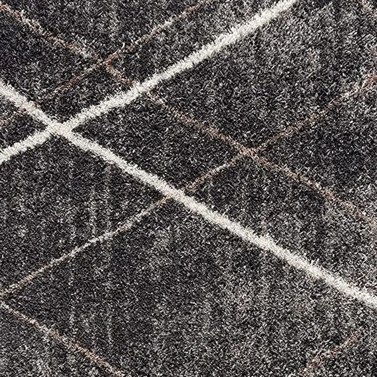 8' X 11' Gray Modern Distressed Lines Area Rug