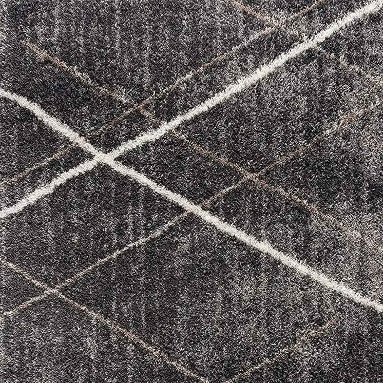8' X 11' Gray Modern Distressed Lines Area Rug