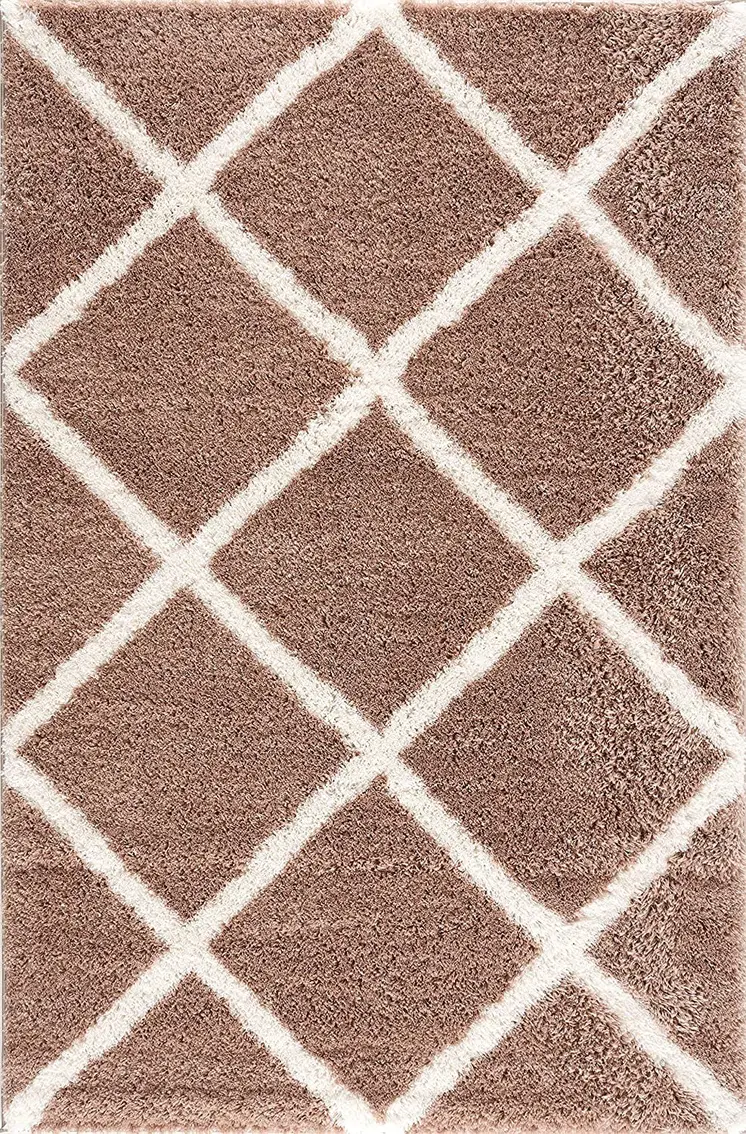 4' X 6' Beige Geometric Area Rug