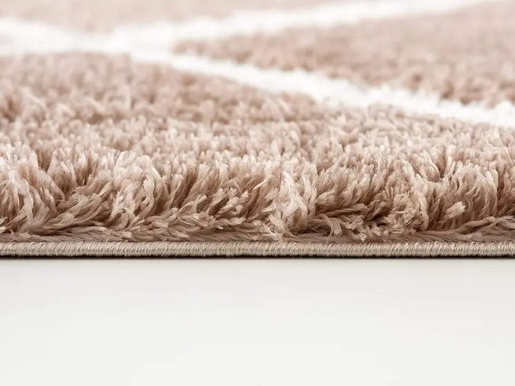 5' X 8' Beige Geometric Area Rug