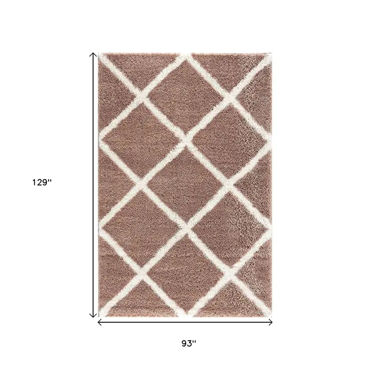 8' X 11' Beige Geometric Area Rug