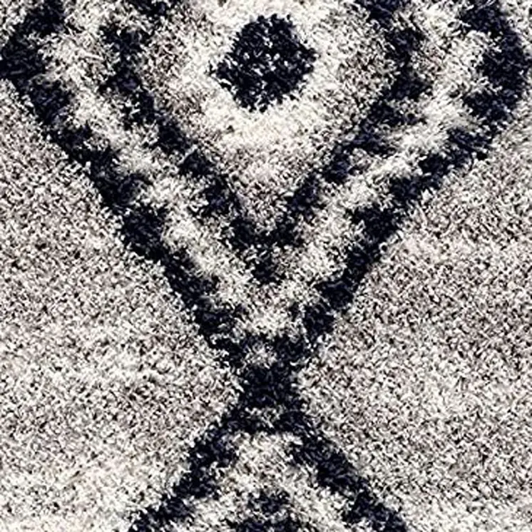 7' X 9' Gray And Navy Boho Chic Area Rug