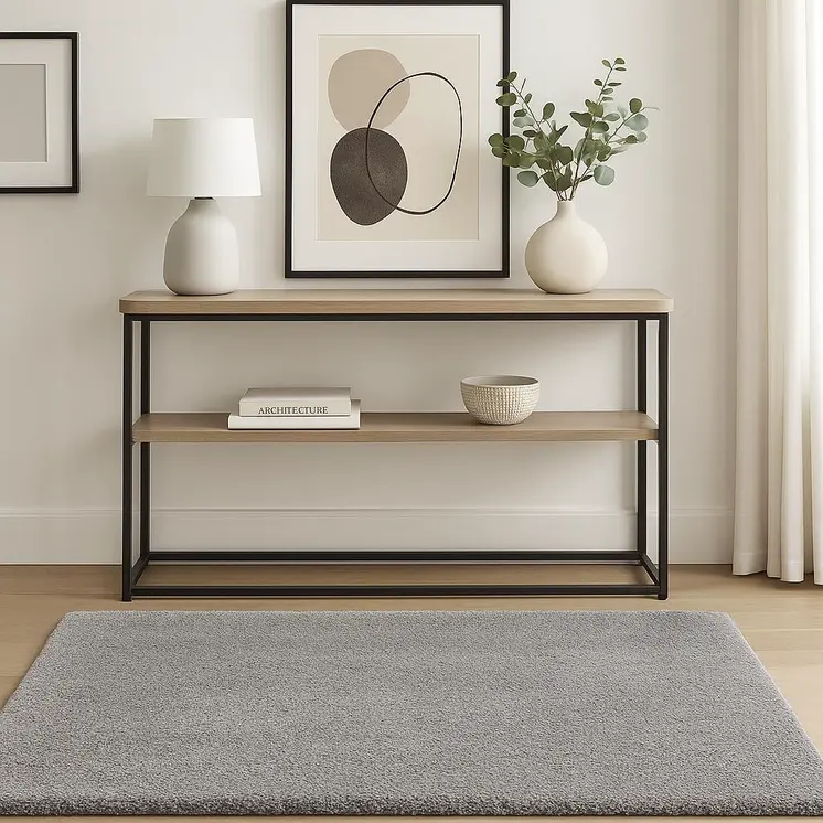 4' X 6' Gray Modern Solid Shag Area Rug