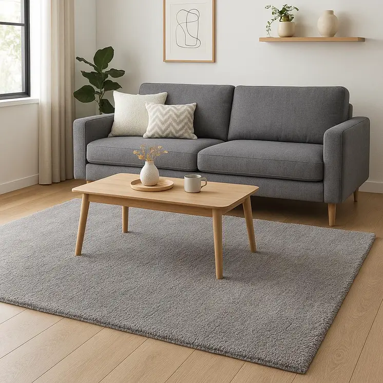 5' X 8' Gray Modern Solid Shag Area Rug