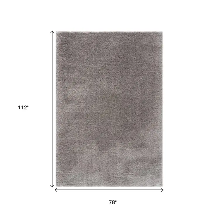 7' X 9' Gray Shag Area Rug