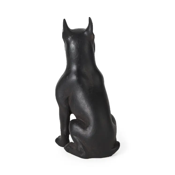 9" Black Resin Bull Dog Tabletop Sculpture