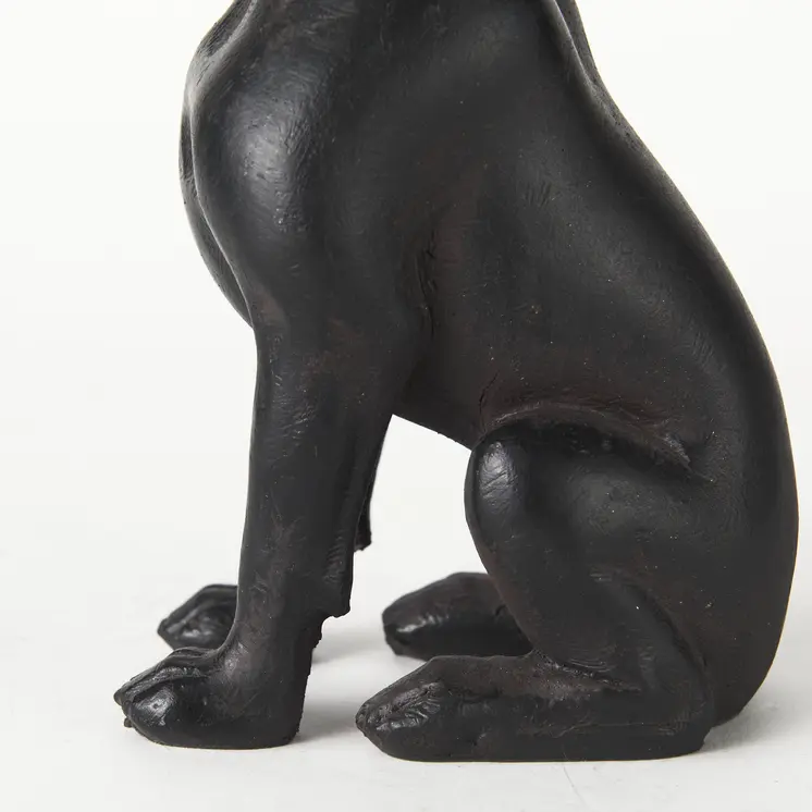9" Black Resin Bull Dog Tabletop Sculpture