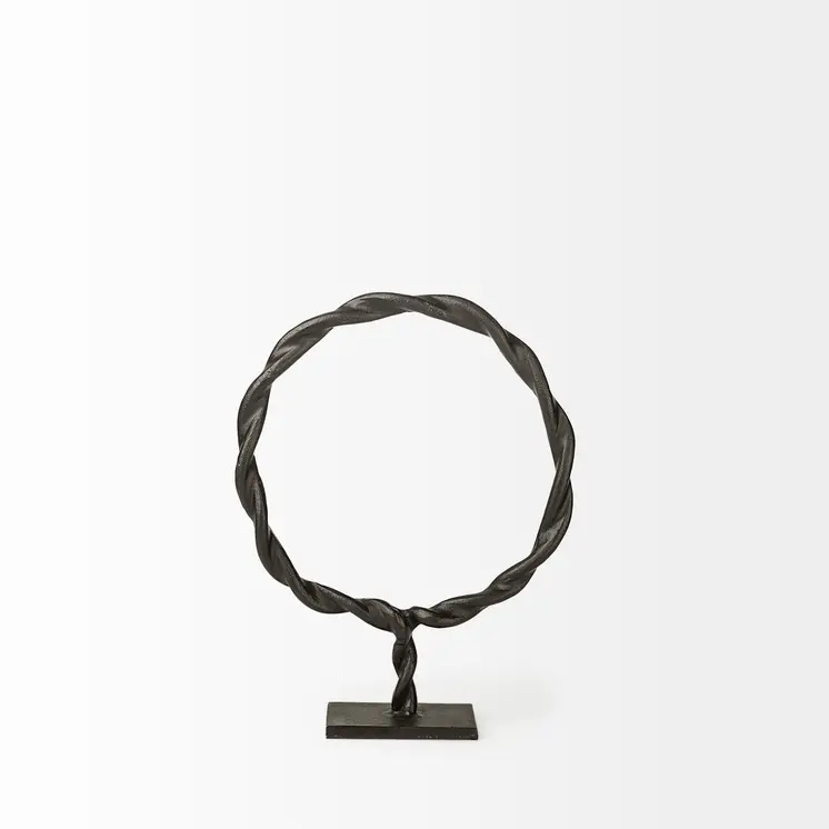 Petite Black Metal Braided Sculpture