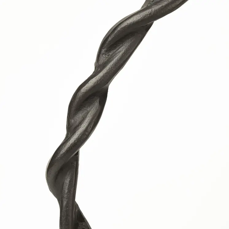 23" Black Metal Round Braided Tabletop Sculpture