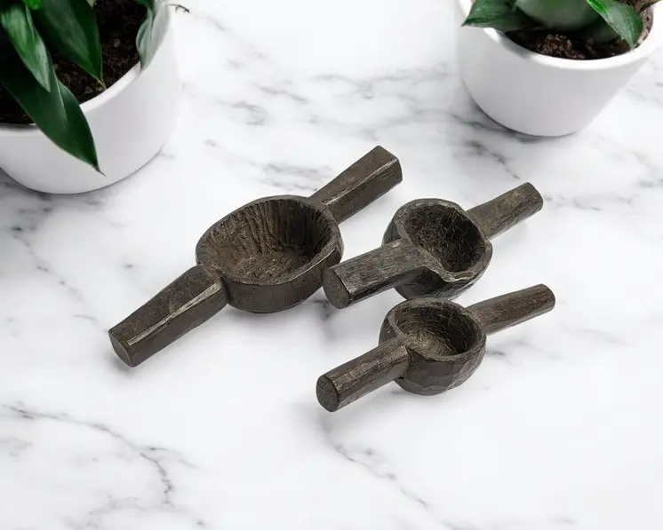 Set of Three 3" Brown Metal Tabletop Sculpture